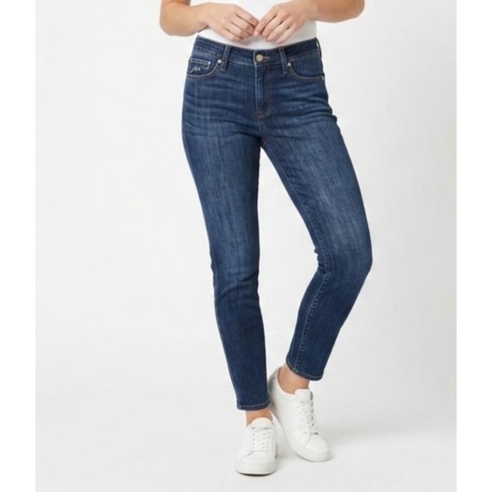 Joe's Jeans The Icon Mid Rise Skinny Ankle 27 Dark Wash Stretch Denim EUC 28x27